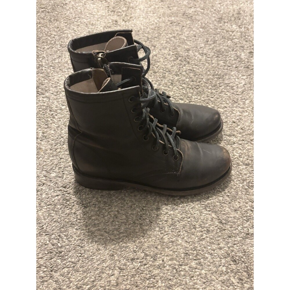 Freebird By Steven Manchester Boots Womens Size 7 Black Leather Combat Ankle Zip